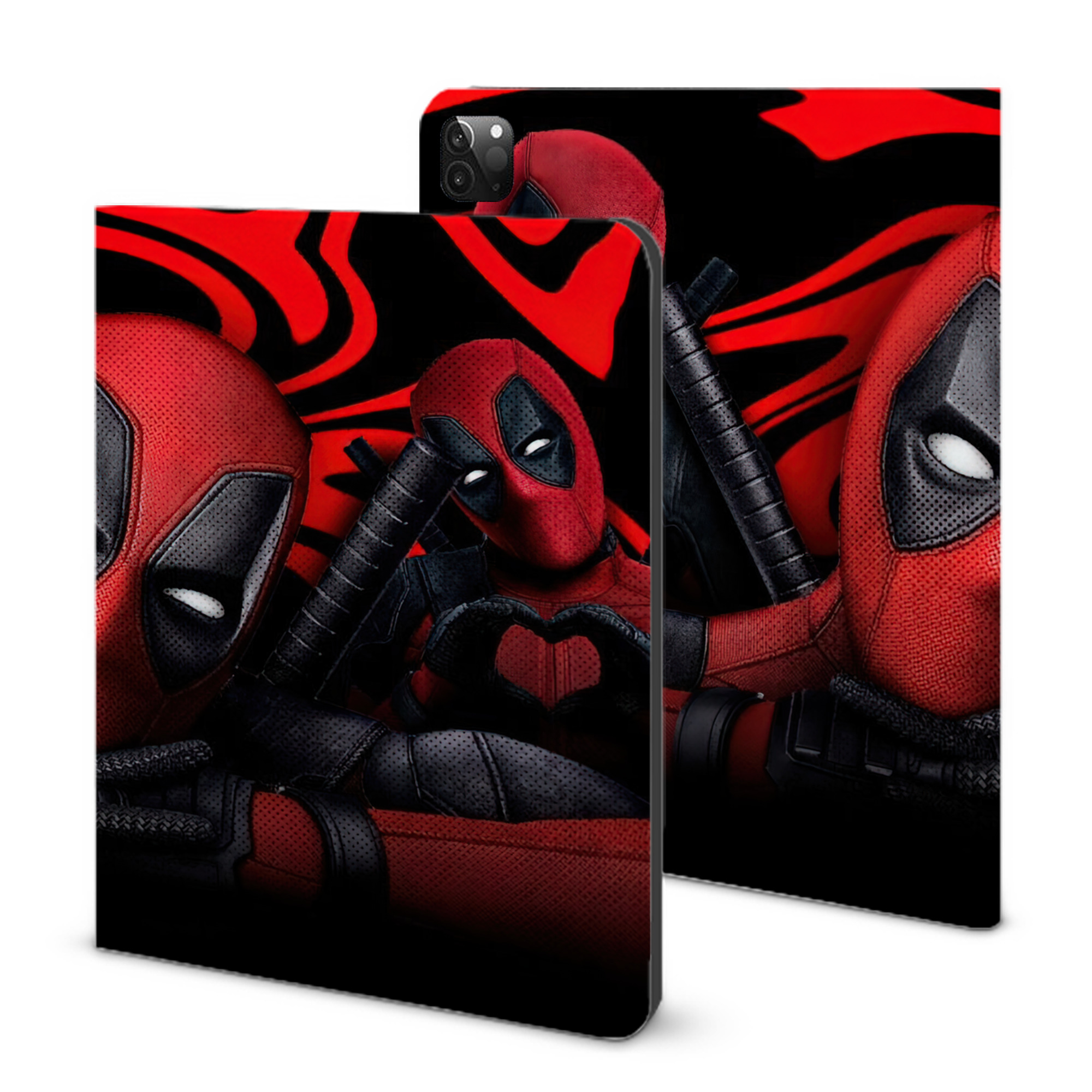 （画像用） Deadpool デッドプール IPadケース ペンホルダー付き ブックスタイルデザイン